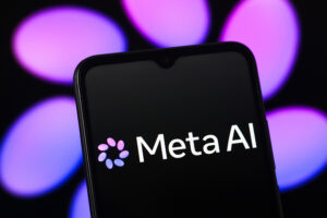 The new Meta AI (Muse Spark) logo is seen displayed on a smartphone screen. Meta unveils Muse Spark, its most powerful new AI model, along with a new visual identity for Meta AI.